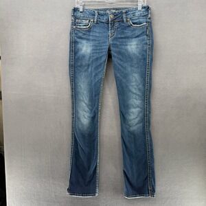 Silver Jeans Co McKenzie Womens 29 Slim Bootcut Contrast Stitch Denim